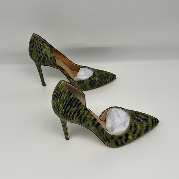 Jessica Simpson Prizma D’Orsay Stiletto Pump Green Animal Print Shimmer 6M - Picture 7 of 13